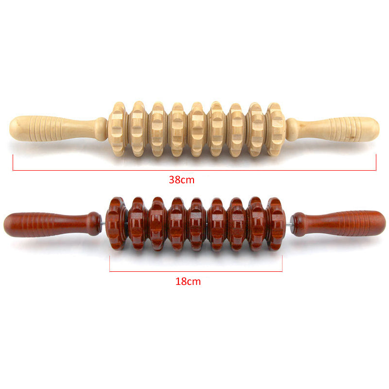 Wooden Muscle Recovery Roller Stick size detail