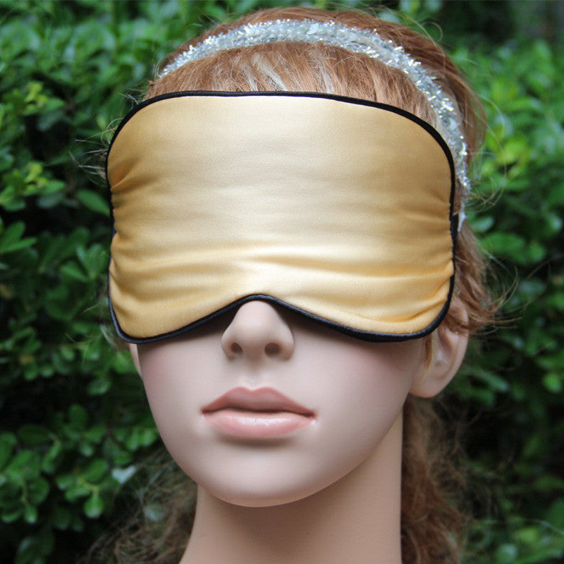 Champagne silk sleep mask front view