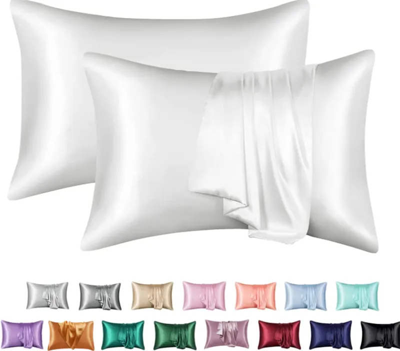 Silk-soft satin pillowcase pair in soft sage tone