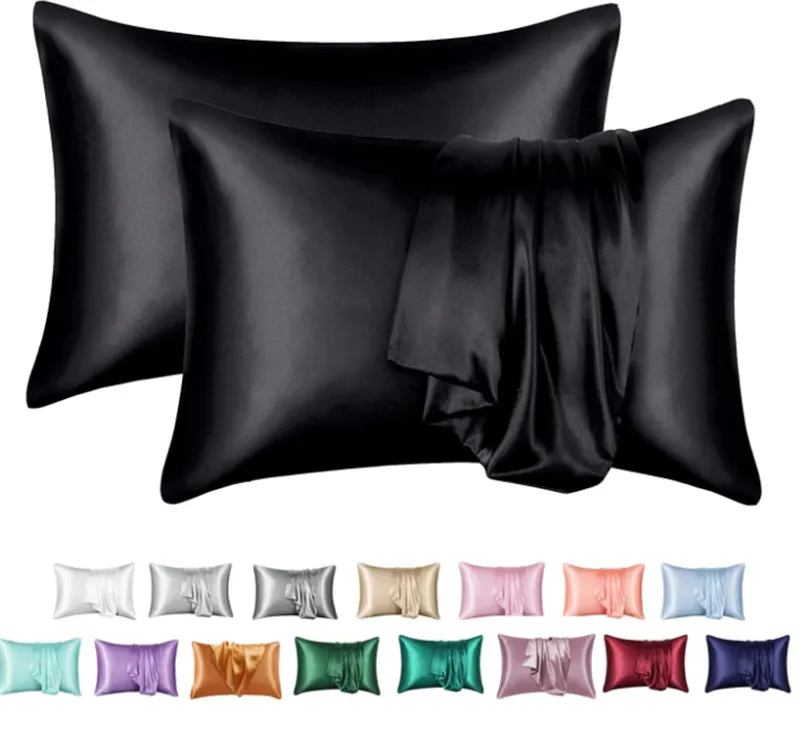 Satin pillowcase detail, envelope closure