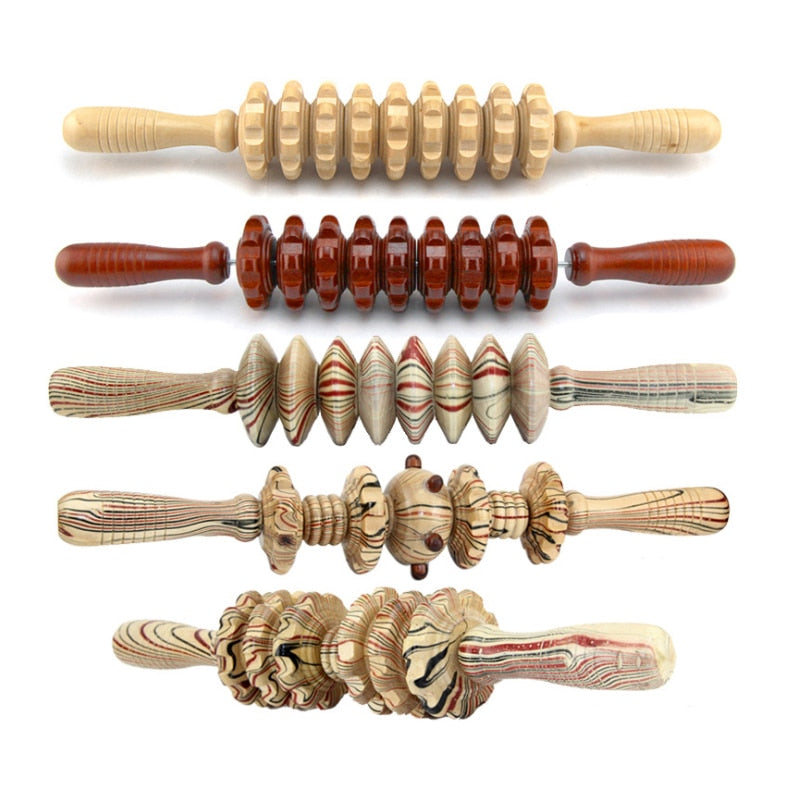 Wooden Muscle Recovery Roller Stick
