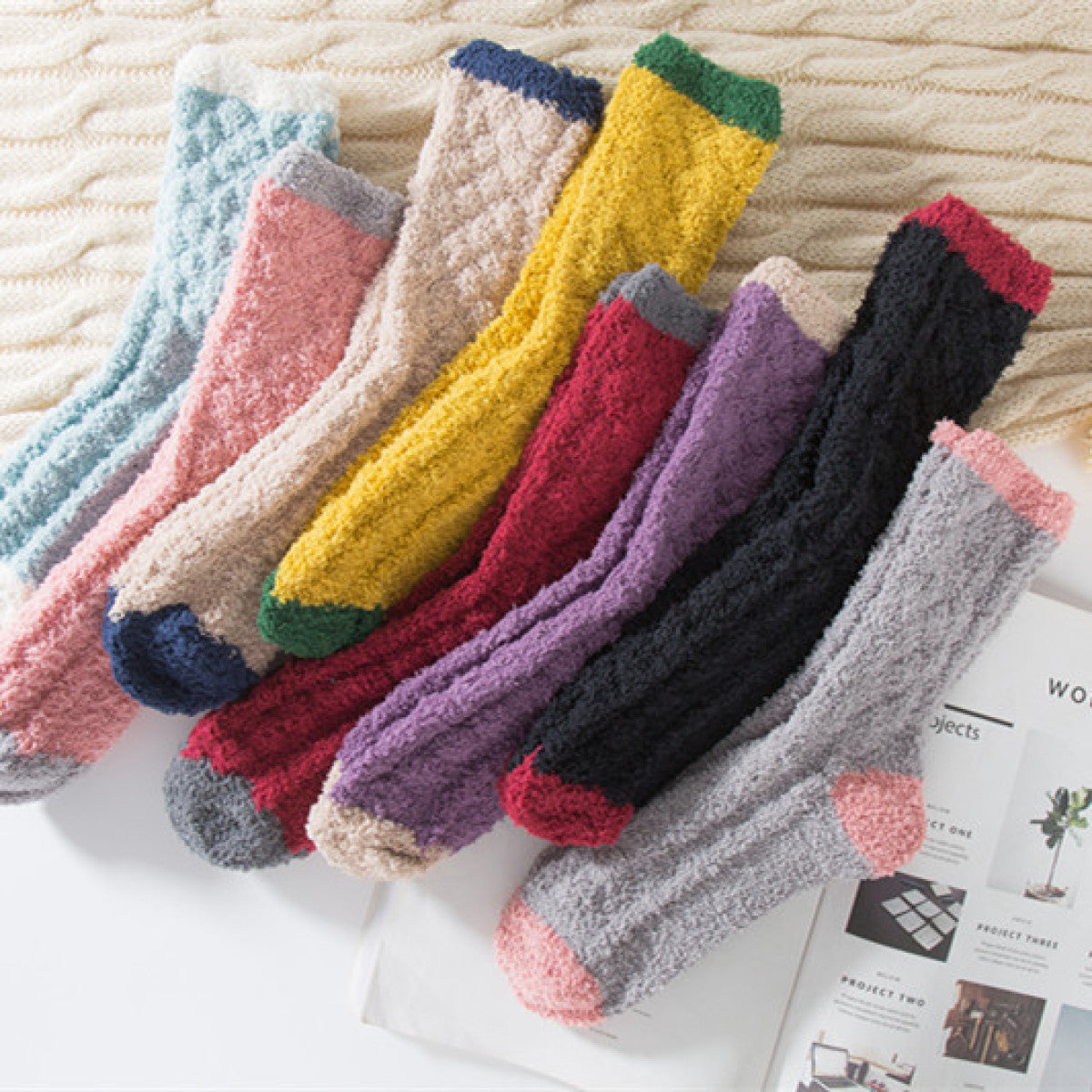Fuzzy Fleece Sleep Socks colors